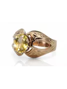 Kroužek žlutý perydot originální produkt vinobraní 14k s růžovým zlatým klasickým vinobraní Vrc135r